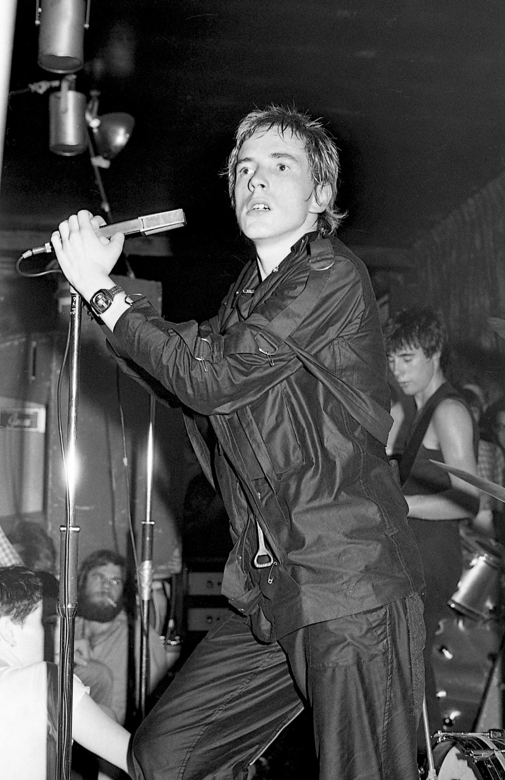 ohn Lydon performing with The Sex Pistols at the 100 Club Punk Special (1976) by Barry Plummer.